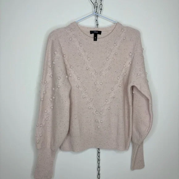 Women's Pink Cashmere Sweater - Picture 9 of 9
